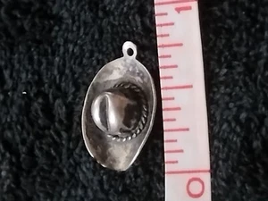 Vintage Cowboy Hat Western Sterling Silver Charm Pendant For Bracelets Necklaces - Picture 1 of 3