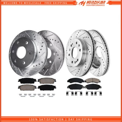Front & Rear Drilled Rotors Brake Pads for Chevrolet Avalanche Cadillac Escalade - Image 1 of 4