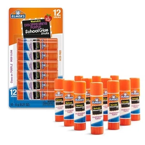 Elmer's Disappearing Purple Washable School Glue Sticks, 6 Gram, 12 Count - Picture 1 of 5