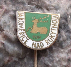 Antique Jaromerice nad Rokytnou Coat of Arms Heraldic Crest Souvenier Pin Badge - Picture 1 of 2