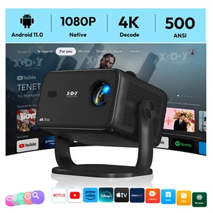Smart 4K Projector 25000LMS 3D WiFi AutoFocus Video Home Theater 350" Display US - Picture 1 of 12