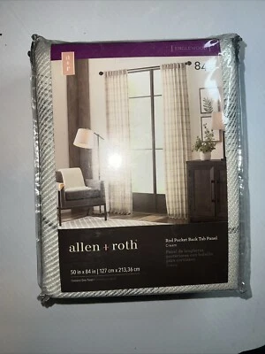 Allen + Roth 50" x 84" Crema Varilla Bolsillo Trasero Pestaña Panel Diseño 3728147 Foto 1 de 4