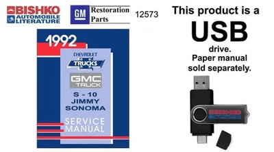 1992 Chevrolet S-10 Models & GMC Sonoma/Jimmy Shop Service Repair Manual USB - Imagem 1 de 3