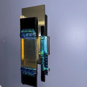 Modern Unique Dichroic Studio Art Glass Sculpture By Artist Elizabeth Dunlop - Picture 1 of 9