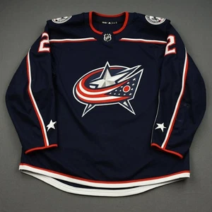 2019-20 Andrew Peeke Columbus Blue Jackets Game Used Worn NHL Hockey Jersey - Picture 1 of 5