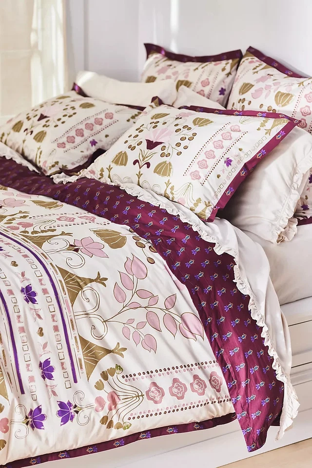 Anthropologie - The Printed Cotton-Slub Duvet Collection - Image 1 of 4