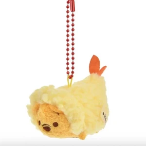 Disney Store Japan Pooh Tsum Tsum Plüsch Schlüsselanhänger Tempura Ebi Fry Essen Serie Neu mit Etikett - Bild 1 von 4