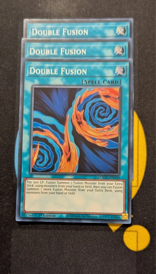 DOOD-EN100 Double Fusion x3 Super Rare 1st Ed YuGiOh Playset - Image 1 of 3