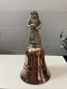 Campanella Babbo Natale vintage finitura rame oro rosa bella campana tono Natale - Foto 1 di 5