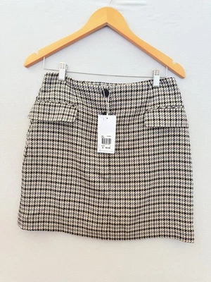 Warehouse Textured Mini Skirt Beige New Size 10 - Image 1 of 4