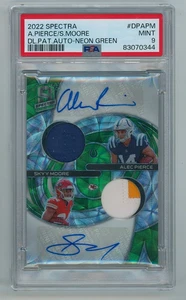 2022 Spectra Alec Pierce, Skye Moore Rookie Patch Auto Green 26/30 PSA 9 Mint - Picture 1 of 2