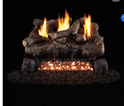  Ventless COMPLETE SET  Peterson Real Fyre with Golden Oak Logs   G10-24/30P LP - Image 1 of 4