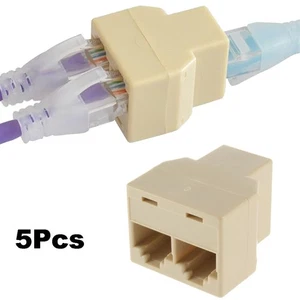 Dual Female Port RJ45 Splitter Network Cable CAT5/CAT6 Connector Adapter - Afbeelding 1 van 7