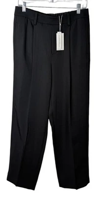 Pantalones de vestir Vince negros plisados-delanteros cintura elástica para mujer talla M NUEVO Foto 1 de 4