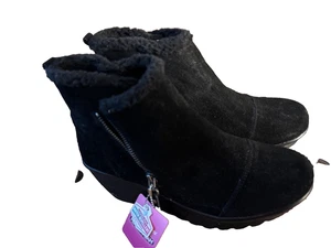 Botines de cuña para mujer Skechers negros de piel sintética 44758 tallas 8,5, 9 medianos nuevos - Imagen 1 de 6