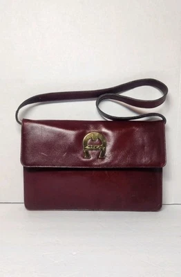 Vintage 70s ETIENNE AIGNER Oxblood Handmade Leather Clutch Purse - Image 1 of 4