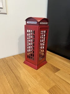 Red Metal  Vintage British Telephone Booth Home Decor - Door Doesn't Open - Picture 1 of 6