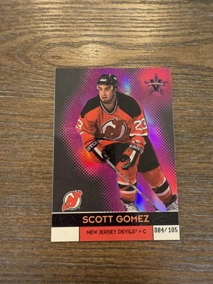 2000-01 Pacific Vanguard #59 Scott Gomez Holographic Purple #/105 - Image 1 of 2