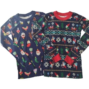 Hanna Andersson Niños Navidad Pijama Tops 10 Set de 2 Algodón Orgánico Térmico - Imagen 1 de 11