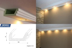 Modernes Decken-Profil direkte Wand-Beleuchtung | BENDU Stuck-Leisten BSML-180A - Bild 1 von 9
