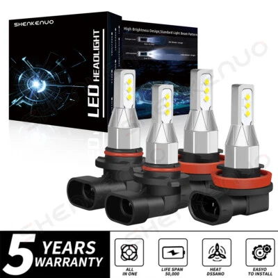 For Cadillac STS Base Sedan 4-Door 2005-2011 Bright LED Headlight Bulbs H11 9005 - Image 1 of 4