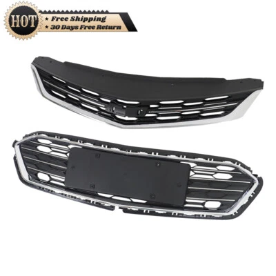Silscvtt Front Bumper Upper + Lower Grille For 2016-2018 Chevrolet Cruze 2Pcs Foto 1 de 4
