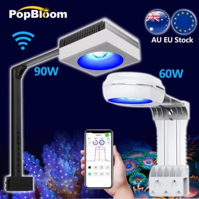 PopBloom Marine Aquarium LED Lighting 60/90/120cm Fish Tank Reef Coral SPS LPS - Image 1 of 4