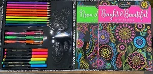 Timeless Creations “Cool Neon Coloring” Studio Art Case 22 Pieces - Picture 1 of 6