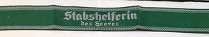 Brazalete del ejército alemán título STABSHELFERIN DES HEERES Bevo - Imagen 1 de 1