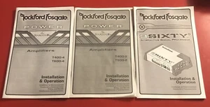 ROCKFORD FOSGATE T400-4, SIXTY AMPLIFIER INSTALLATION & OPERATION MANUALS!!! X3 - Picture 1 of 5