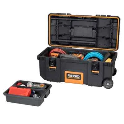 Mobile Job Box Tool Chest Rolling Wheels Jobsite Storage 28 In. Lockable NEW - Image 1 of 4