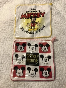 New Disney Mickey Mouse REd Square Hand Towel Bibs 75 Year Anniversary Lot Set - Picture 1 of 6