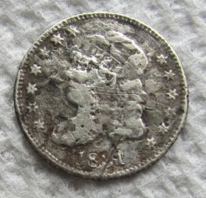 1831 Capped Bust Silver Half Dime Rare Key Date VG Detail Damaged Corroded - Picture 1 of 3