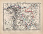 1900 VICTORIAN MAP ~ AFRICA ~ LOWER EGYPT SINAI NILE CAIRO NILE DELTA
