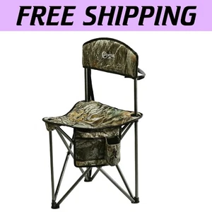 Extra Wide Quick Folding Tripod Stool - Fishing, Camping, Hiking Essential - Picture 1 of 9