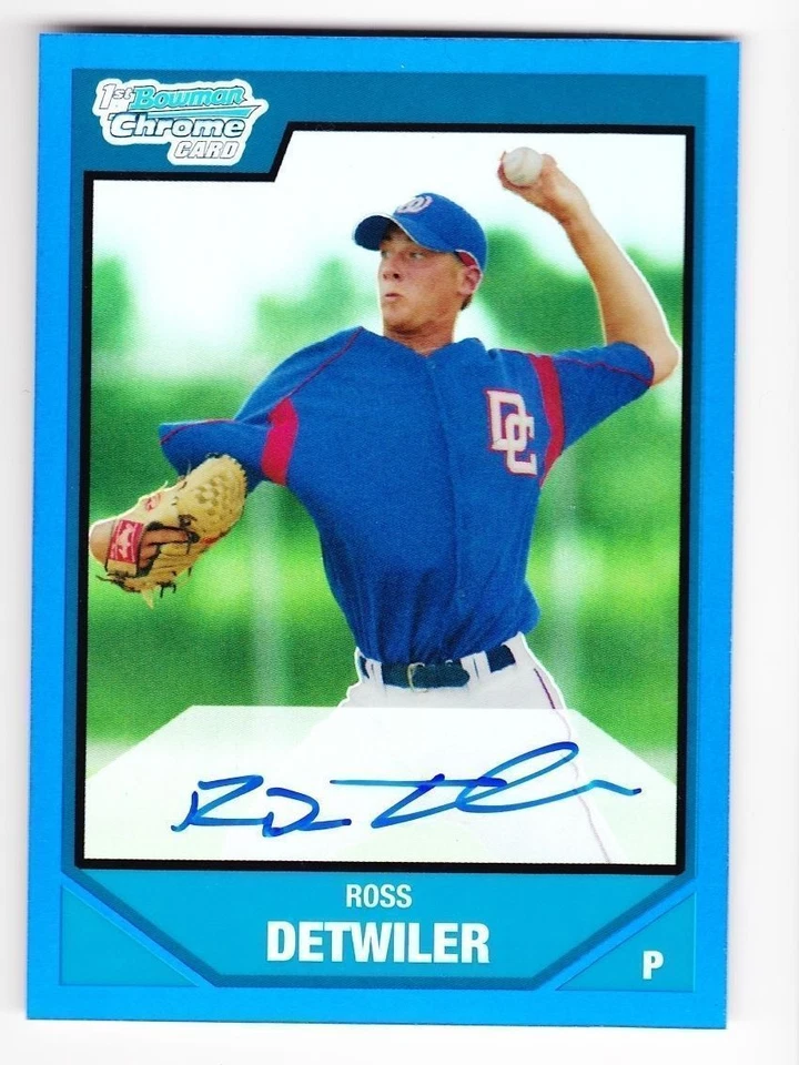 ROSS DETWILER 2007 BOWMAN CHROME DRAFT BLUE REFRACTOR AUTO ROOKIE RC /150 - Image 1 of 1