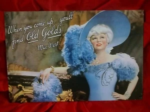 Cigarrillos dorados antiguos Mae West - Cuando se te acerque... ¡Letrero de metal vintage SOLO UNO!! - Imagen 1 de 6