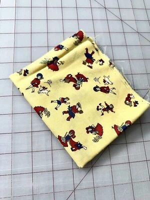Yellow Nursery Rhymes Cotton Fabric Vintage Treasures From The Attic 1/4 Yd #525 - Image 1 of 4