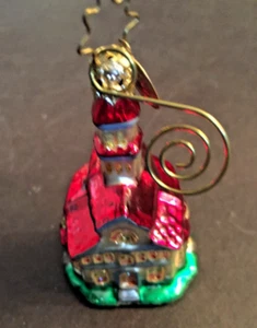 Christopher Radko kleine Edelsteine Weihnachten Kirche Glasornament - Bild 1 von 3