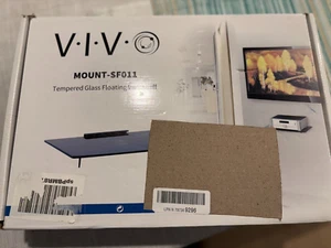 VIVO Floating Wall Mount 14" Tempered Glass Shelf for DVD Player, Game System, - Picture 1 of 3