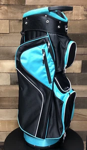DEMO Majek Ladies Black Teal Golf Bag 9 inch 14-way Separator Top 5259-RRF3 - Picture 1 of 6