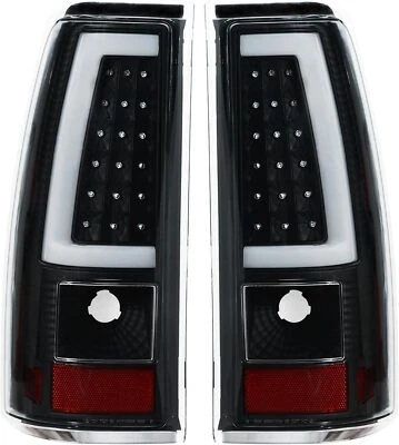 Black LED Tail Lights Fits 2003-2006 Chevy Silverado GMC Sierra 1500 2500HD 3500 - Imagem 1 de 4