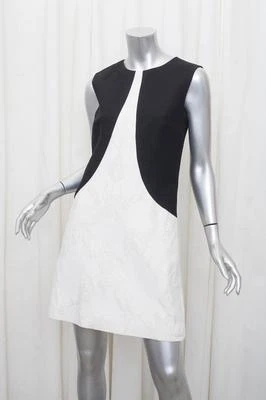 GIAMBATTISTA VALLI Womens Black+Cream Colorblock Shift Sheath Dress 8 NEW NWT - Image 1 of 4