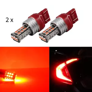 2 pcs Red Car LED Back Up Reverse DRL Automotive Auto Light Bulbs T20 7443 - Bild 1 von 2