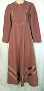 Damen 7 Vassarette braun Pflaume Hausmantel Morgenmantel Nachthemd Velours volle Länge Vintage - Bild 1 von 11