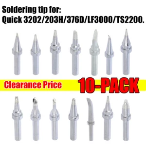 200 series soldering iron tips For QUICK 3102 203D 203 203H BK 1000 2000 3500 - Picture 1 of 20