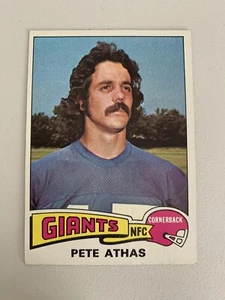 Carta Calcio 1975 Topps #484 PETE ATHAS New York Giants Cornerback - Foto 1 di 7
