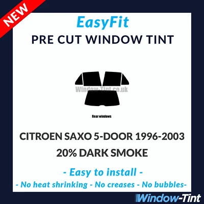 EasyFit Static Pre Cut Tint For Citroen Saxo 5-door Hatch 96-03 - 20% Dark Rear - Image 1 of 3