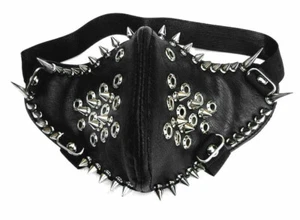 Maskerade Unisex Cool Metal Nieten Spike Punk Biker Maske Leder - Bild 1 von 4