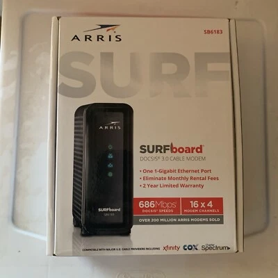 ARRIS SURFboard SB6183 DOCSIS 3.0 10 Gbps Cable Modem. Guaranteed to work. - Image 1 of 4